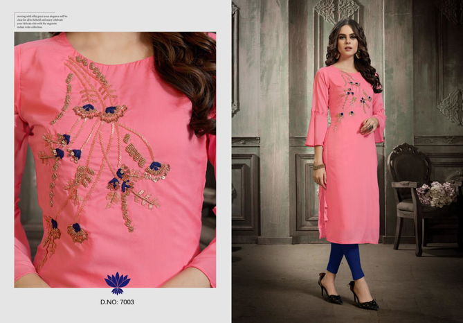 Amaaya Dazzle Latest Designer Embroidery Work Kurti Masleen Collection
