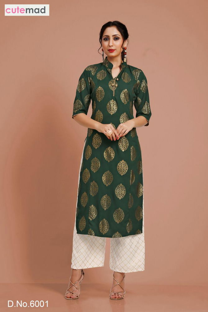 Cutemad Vol-6 Exclusive Malai Crape Party wear Kurtis With Palazzo Collection 