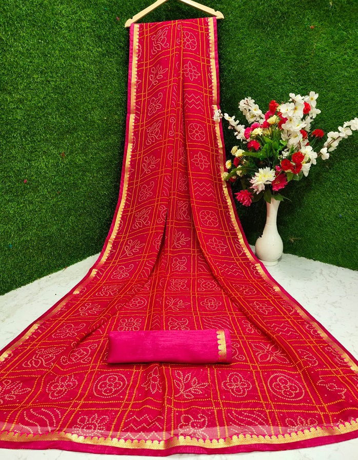 Mahek 22 Latest daily Wear Casual Wear Chiffon Bandhani Printed Saree Collection
