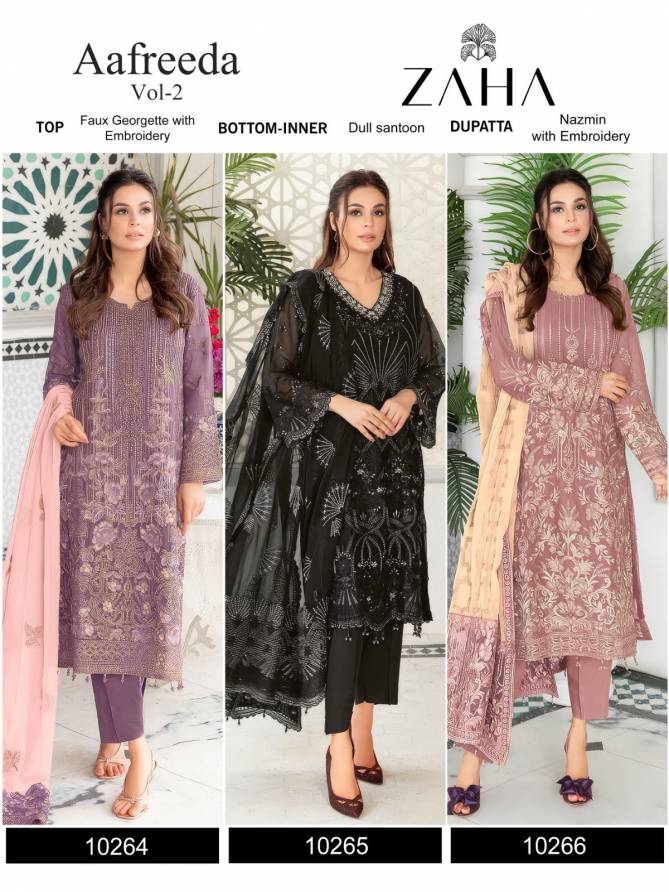 Aafreeda Vol 2 By Zaha Georgette Pakistani Suits Wholesale Market In Surat
