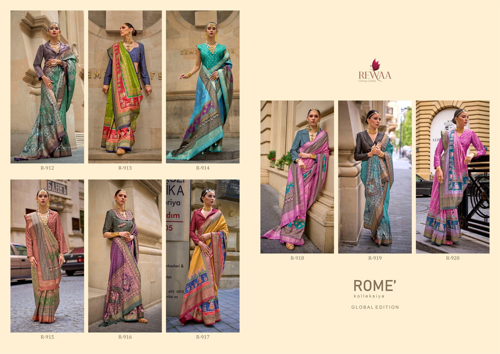 Rome By Rewaa Poly Viscose Silk Printed Sarees Wholesale Shop In India