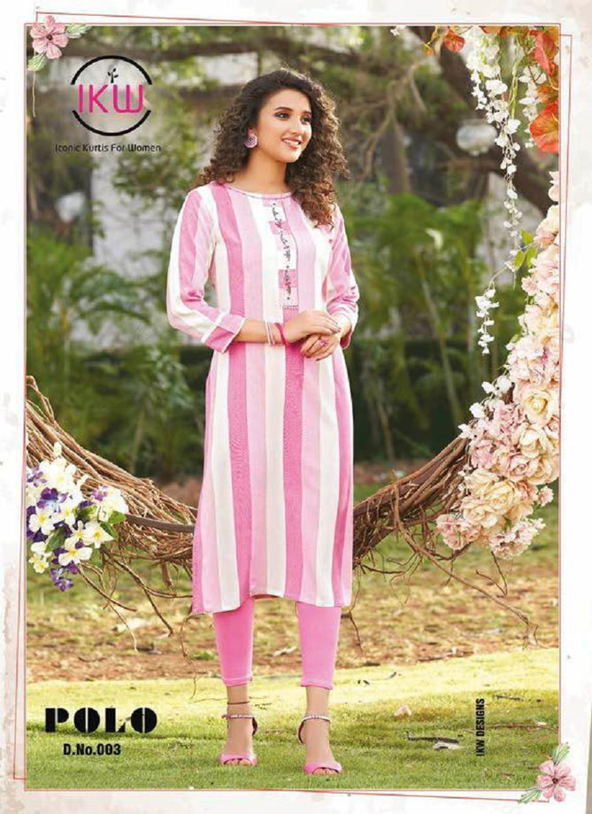 Ikw Polo Latest Designer Casual Wear Rayon Kurtis Collection 