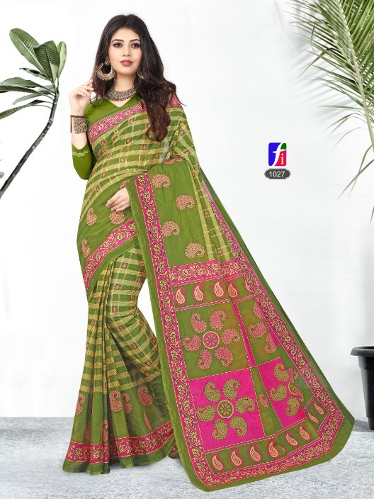 Ganesha Rashami New Collection Of Printed Pure Cotton Daily Wear Cotton Sarees Collection
