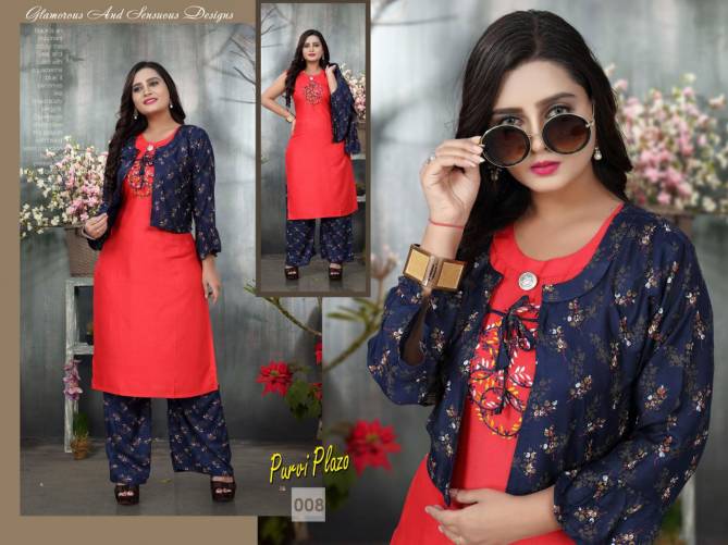 Aagya Purvi 2 Latest Fancy Regular Wear Fancy Printed Koti Kurti With Bottom Collection
