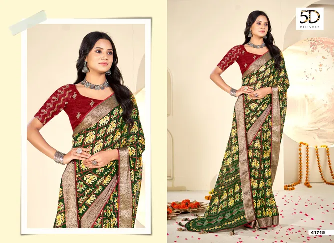 Krutika By 5D Designer Armani Moss Daily Wear Sarees Orders In India