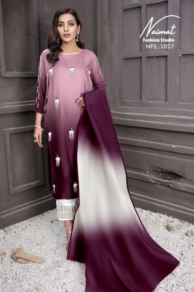 Naimat Fashion Studio 1027 Fancy Party Wear Georgette Top With Bottom And Dupatta Ready Made Collection