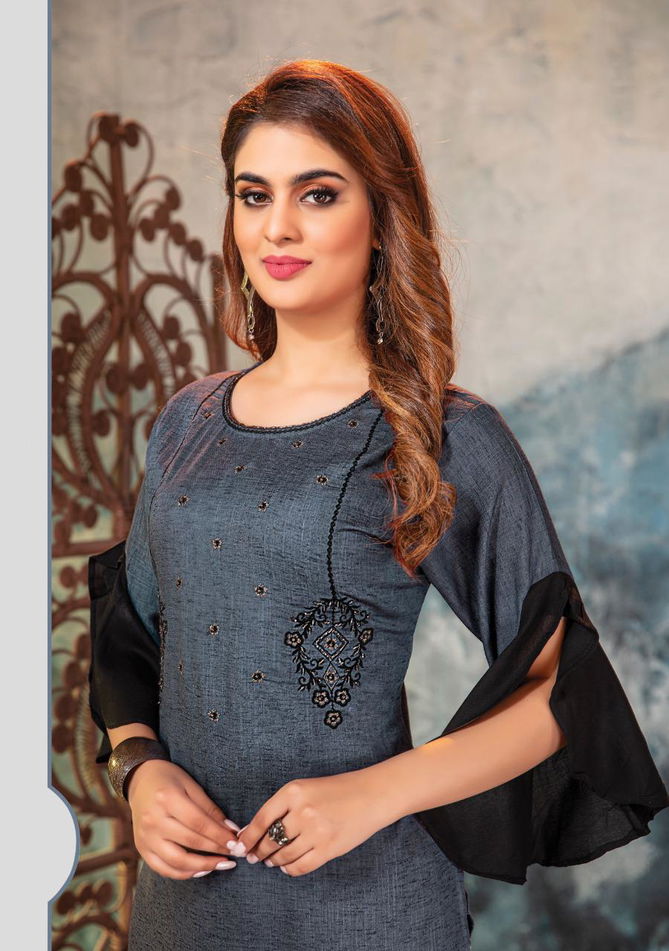 wanna sirat latest designer collection ethnic wear rayon embroidery work straight kurtis 