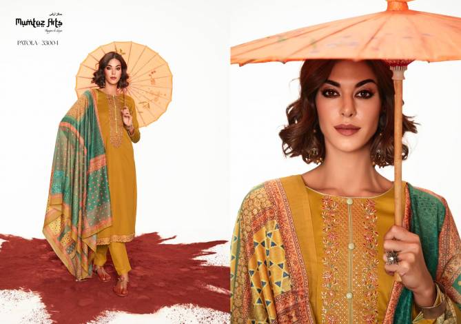 Patola By Mumtaz Arts Digital Printed Pure Jam satin Dress Material Exporters In India