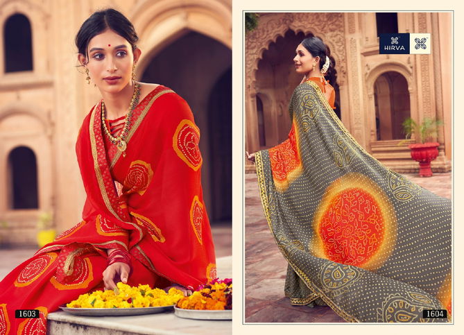 Hirva Kanyadan Latest Fancy Designer Casual Regular Wear Georgette Printed Casual Wear Saree Collection
