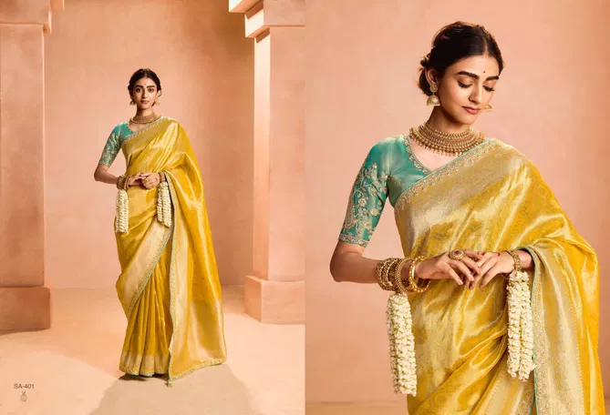 Utsav By Kimora Tissue Silk Party Wear Surat Saree Wholesale Market