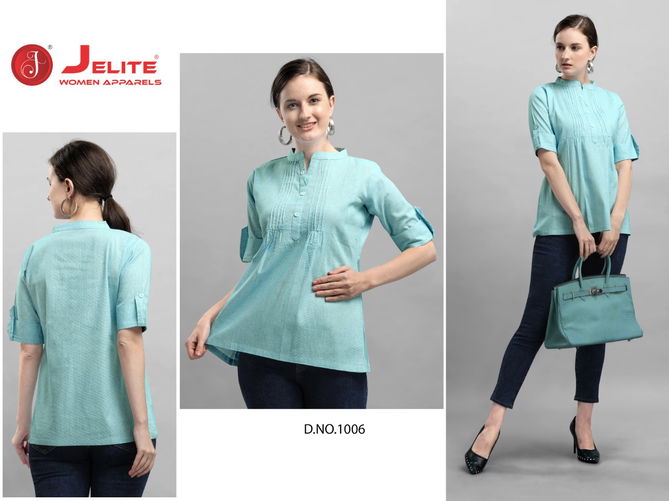 Jelite Carnation 2 Stylish Western Regular Wear Heavy Cotton crepe Ladies Top Collection
