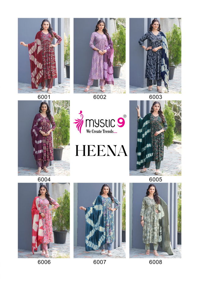 Heena Vol 6 By Mystic 9 Rayon Kurti Bottom With Dupatta Orders In India