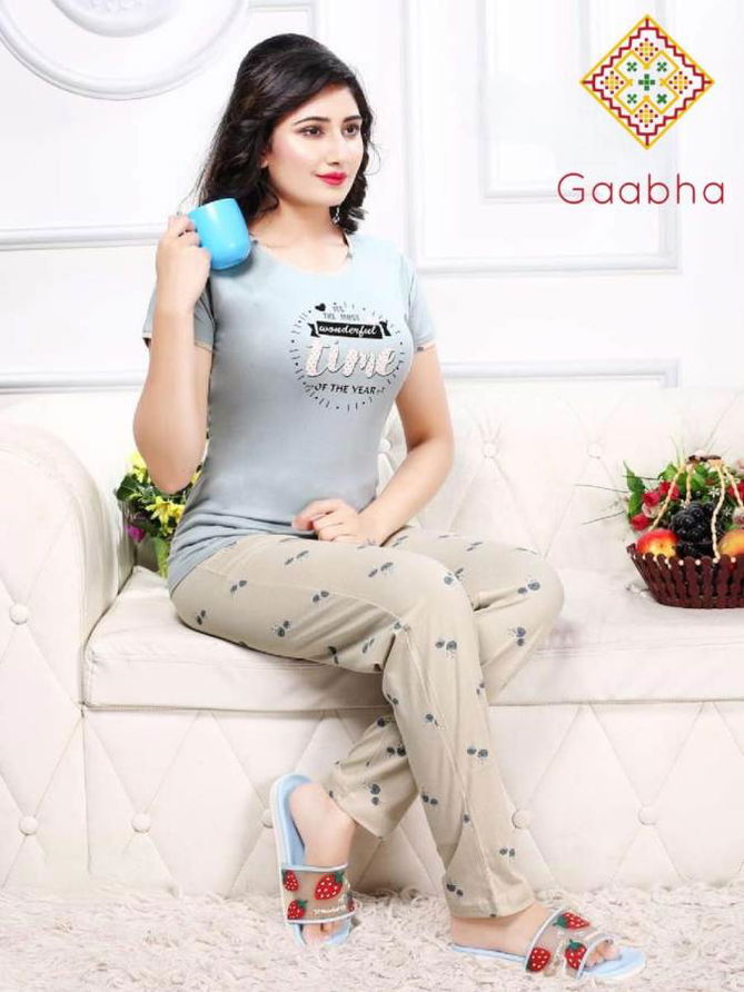 Gaabha Sweet Dream Vol 6 Latest Collection Of Printed Night Pant With Comfortable Top Night Suit  