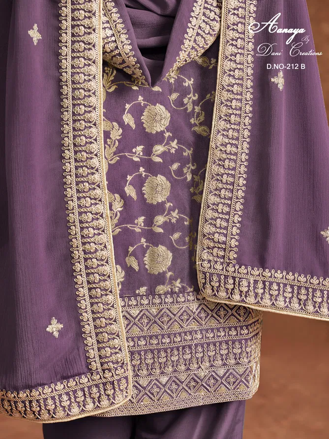 Lavender Aanaya Vol 212 By Dani Dolla Jacquard Salwar Suit Orders In India