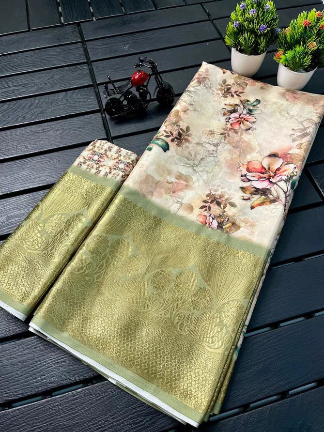 Pista Colour Wow Qalamqari Special Creap Silk Printed Sarees Wholesale In India