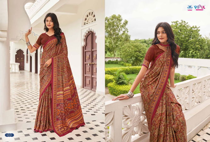 Heritage Silk Vol 11 By Vipul Crepe Daily Wear Sarees Exporters In India