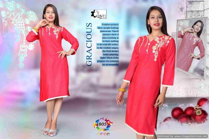 Kinti-Rich Look Vol-8 Latest fancy Regulars wear Embroidery kurtis Collection
 