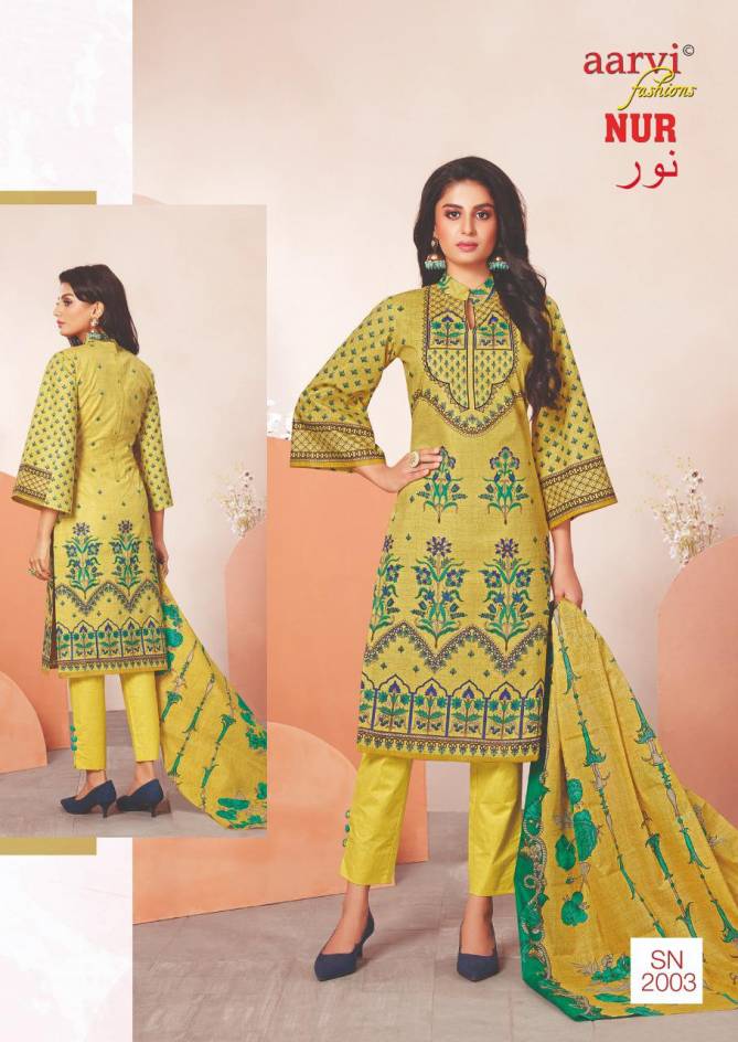 Aarvi Fashion Nur 2 Karachi Cotton Dress Material Collection
