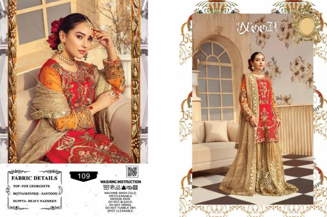 Noor Zeenat 1 Latest Fancy Collection Heavy Festive Wear Fox Georgette Embroidery Pakistani Salwar Suits
