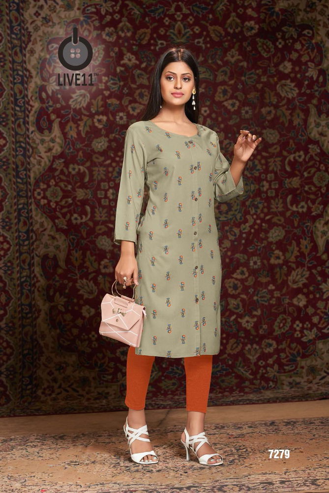 Rose 12 Latest Printed Regular Wear Rayon Designer Kurtis Collection
