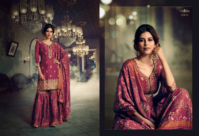 MAISHA  MASKEEN  VOL 08 Latest fancy designer Heavy Festive Wear pure Dola silk Jacquard embroidery with hand work gala Salwar Suit Collection