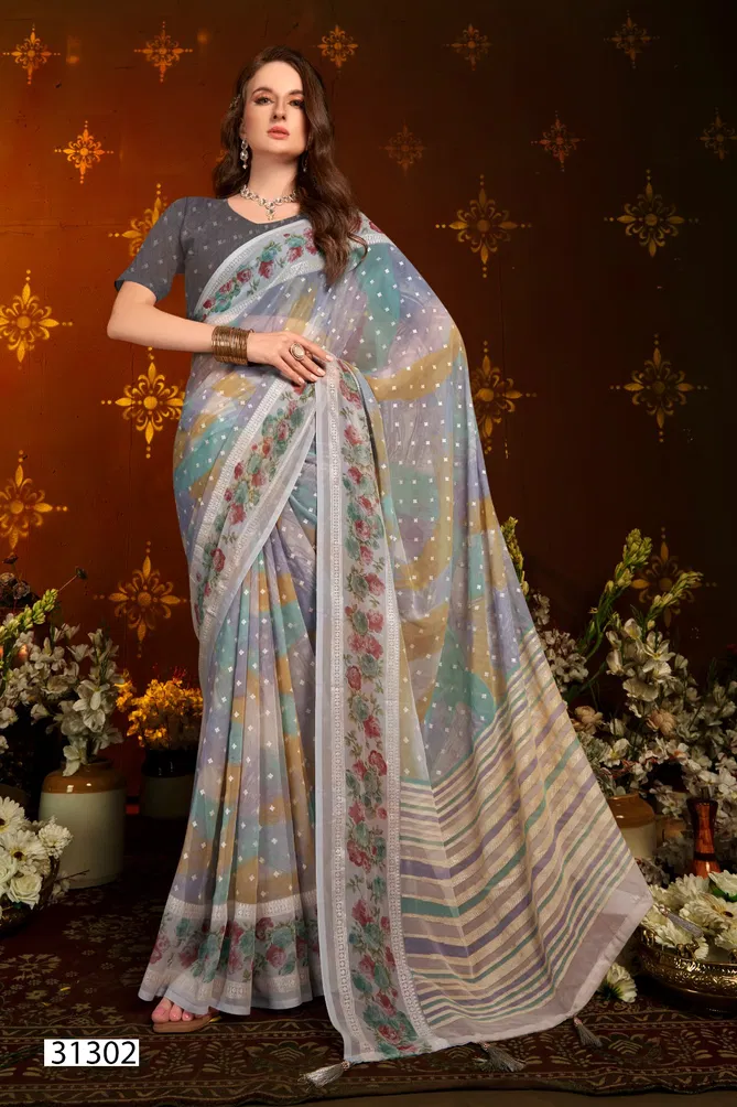 Kimora Vol 14 By Vallabhi Floral Printed Georgette Sarees Orders In India