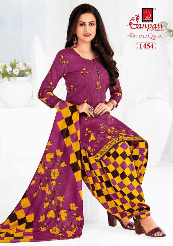 Ganpati Paatiyala Queen 3 Regular Wear Cotton Dress Material Collection
