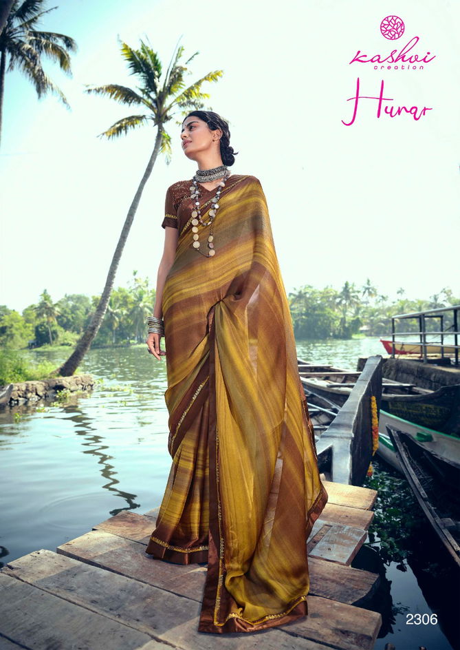 Kashvi Hunar Latest Fancy Casual Wear Printed Chiffon Sarees Collection
