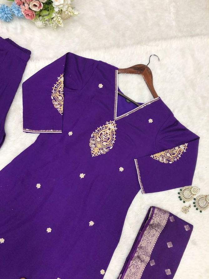 KF 1006 Kalaai Viscose Chanderi Embroidery Kurti With Bottom Dupatta Orders In India