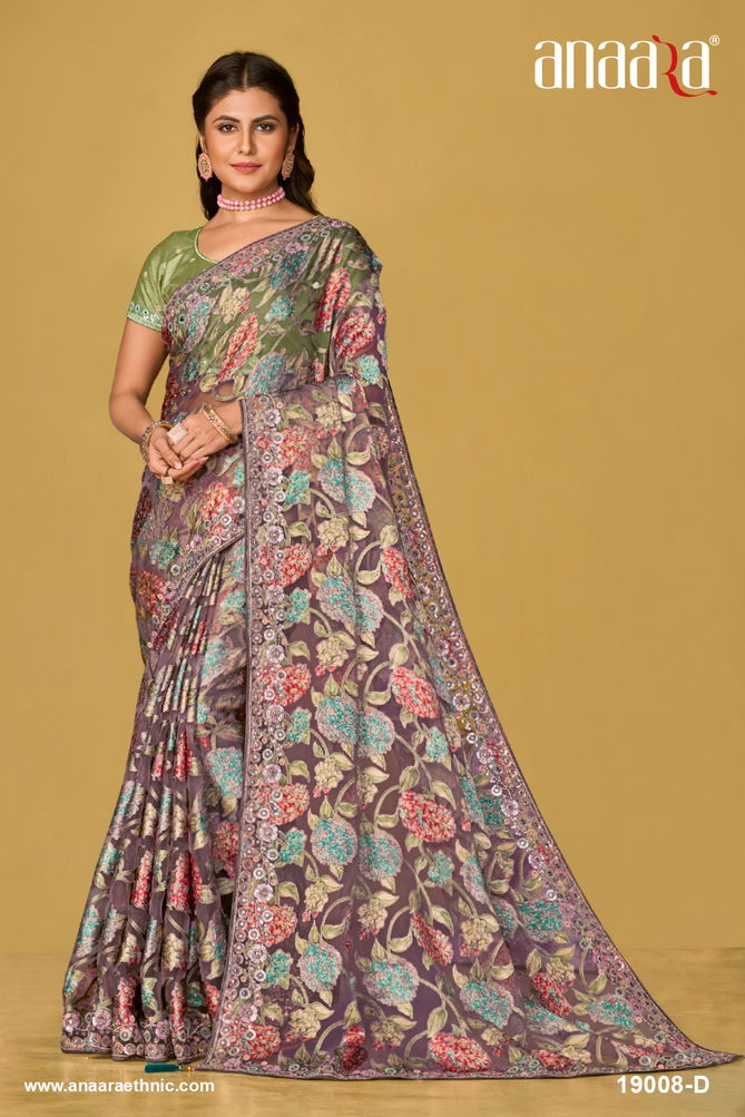 Anaara 19000 Hit Colours By Tathastu Printed Organza Saree Wholesale Online