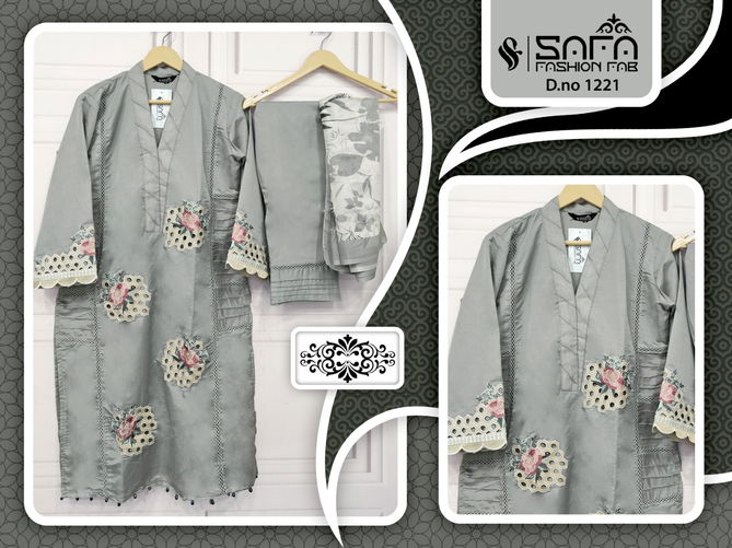 Safa Fashion Fab 1221 Heavy Festive Wear Georgette Top With Bottom Collection