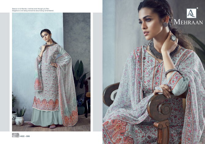 Alok Mehraan Latest Fancy casual Wear Designer Pure Muslin Digital Print with Swarovski Diamond Dress Material Collection
