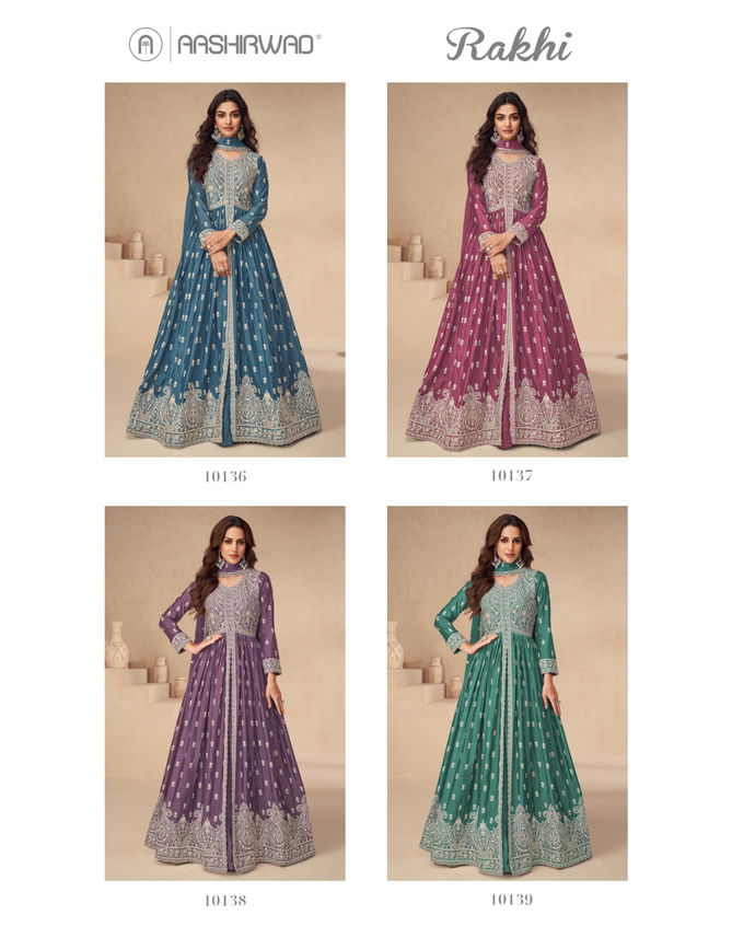 Rakhi By Aashirwad Chinon Silk Readymade Suits Orders In India