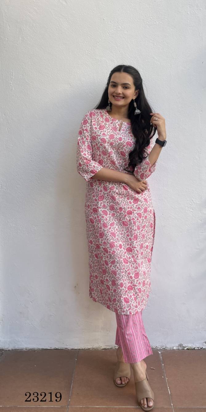 Indira 23219 Size Set Printed Cambric Cotton Kurti With Bottom Wholesale Suppliers In India
