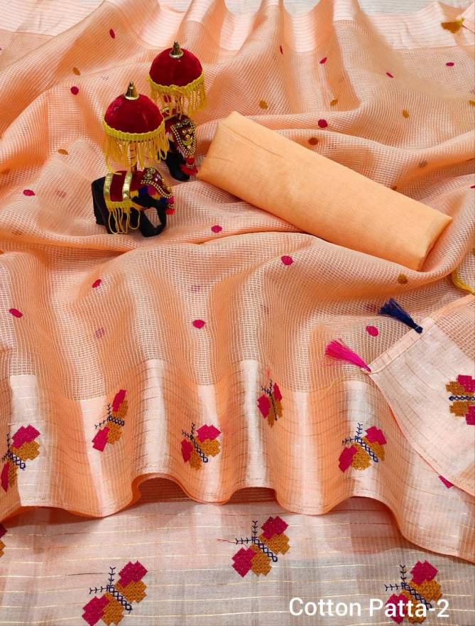 Bt 1 Cotton Patta New Hit Design Arrived Casual Wear Cotton Saree With Zari Border Collection