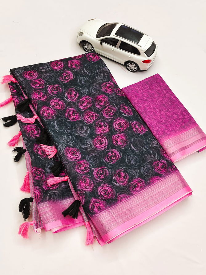 MG 357 Linen Digital Printed Non Catalog Sarees Wholesale Price In Surat