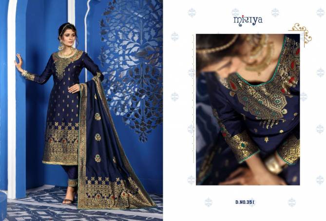 Aarav Basanti Fancy Designer Festive Wear Silk Minakari jacquard with fancy diamond Work Dress Material Collection
