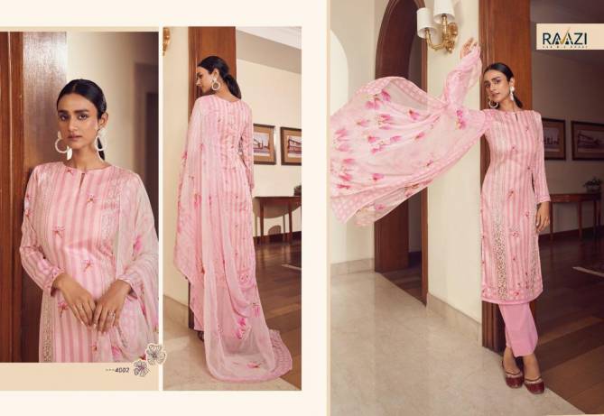 Raazi Mehar 4001 Designer Cotton Digital Print With Handwork Salwar Kameez Collection
