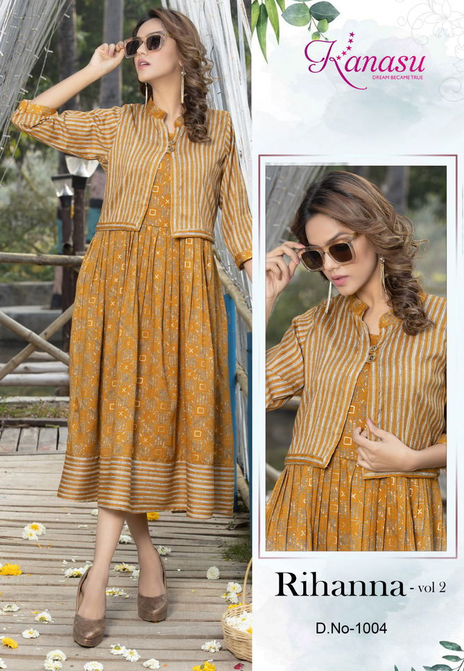 Kanasu Rihanna Vol 2 Heavy Rayon Capsule Printed Kurti Collection
