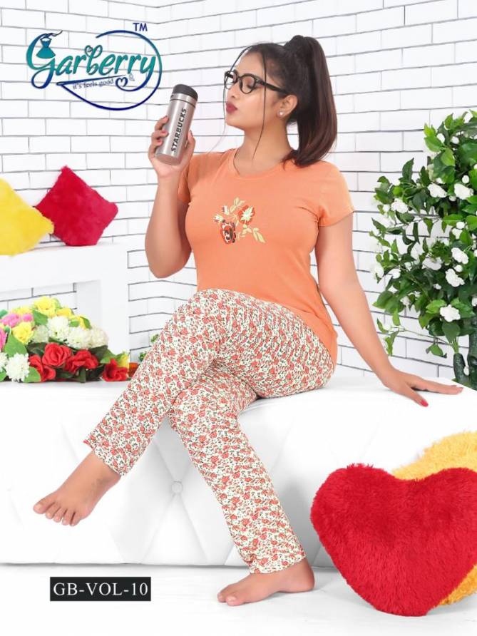 Garberry 10 Pure Cotton Soft Latest Exclusive Comfortable Hosiery With Super Fine Stitching Night Suits Collection