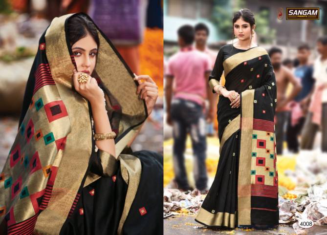 Sangam Aaradhya Latest Fancy Designer Festive Wear Heavy  Handloom Cotton Saree Collection
