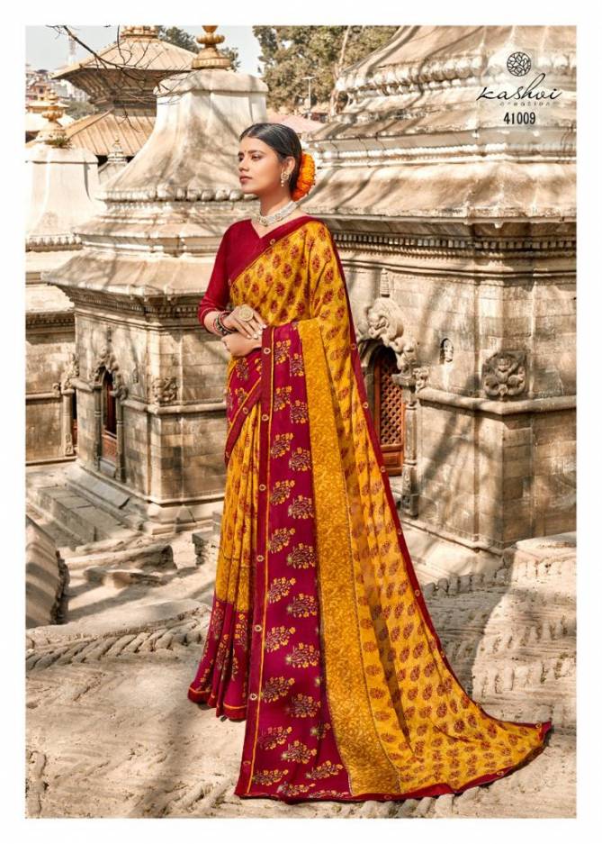 Kashvi Lavanya Silk Weightless Georgette Printed Casual Wear Sarees Collection
