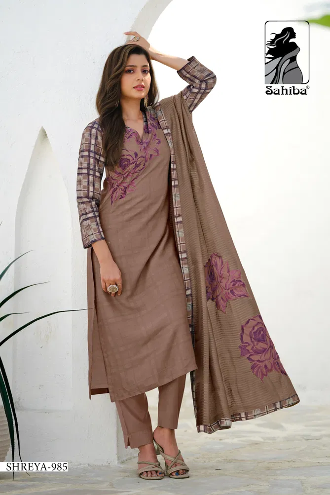 Shreya By Sahiba Viscose Simmer Digital Printed Dress Material Wholesale Online