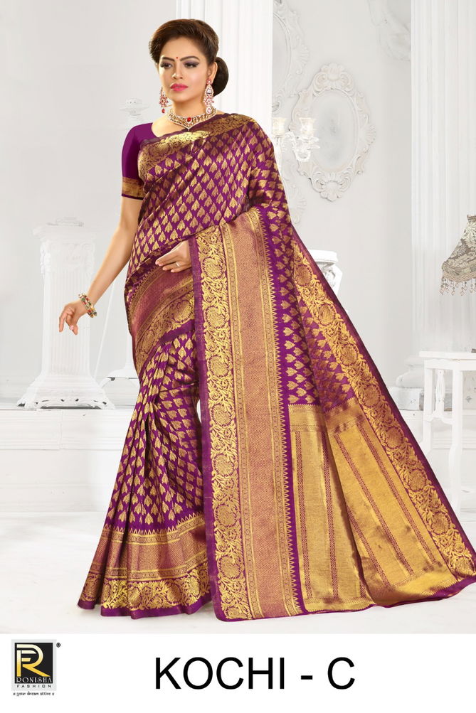 Ronisha Kochi Exclusive Silk With Pure Jari Festive Wear Designer Saree Collection
