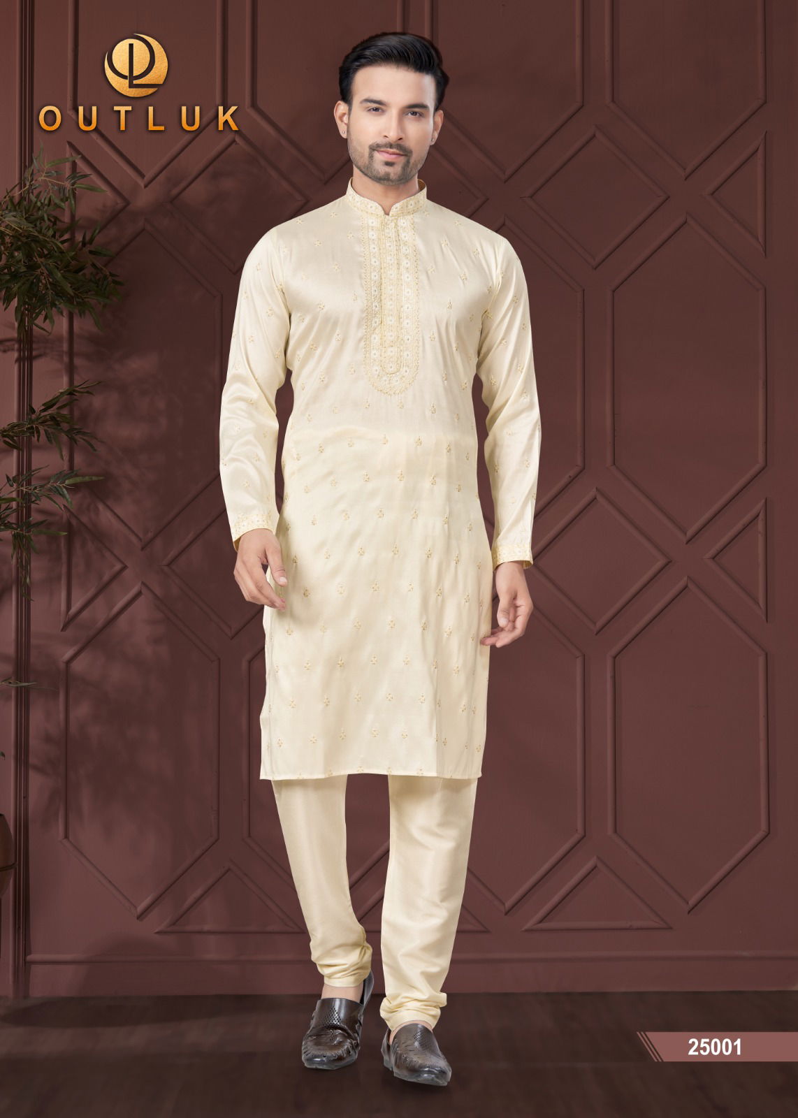 Outluk Wedding Collection Vol 25 Silk Mens Kurta Pajama Wholesale Online