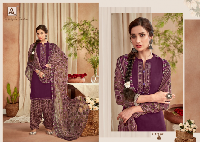 Alok Latest Fancy Designer Patiala Latest Casual Wear Rayon Punjabi Style Dress Material Collection
