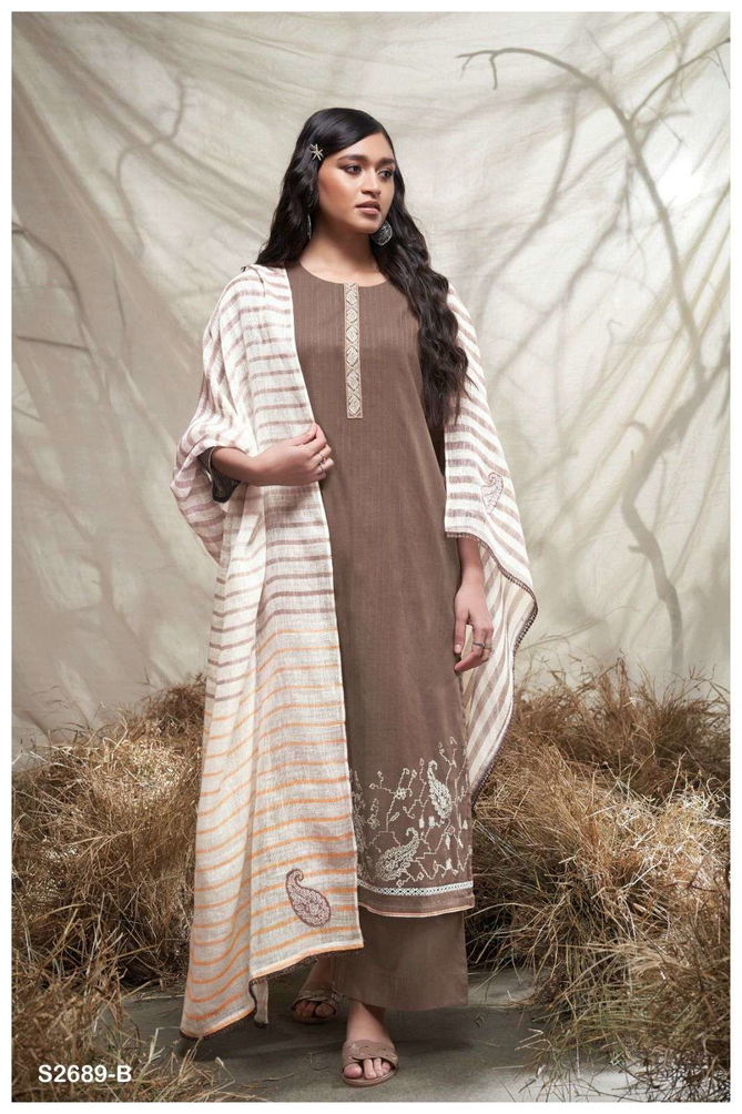 Leisha By Ganga Cotton Dobby Solid Designer Dress Material Orders In India