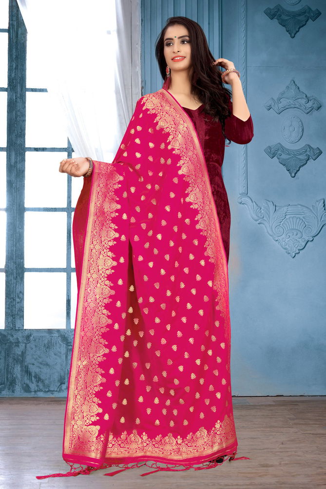 Sangam Silk Banarasi Dupatta 2 Collection Fabric And Beautiful Design Border
