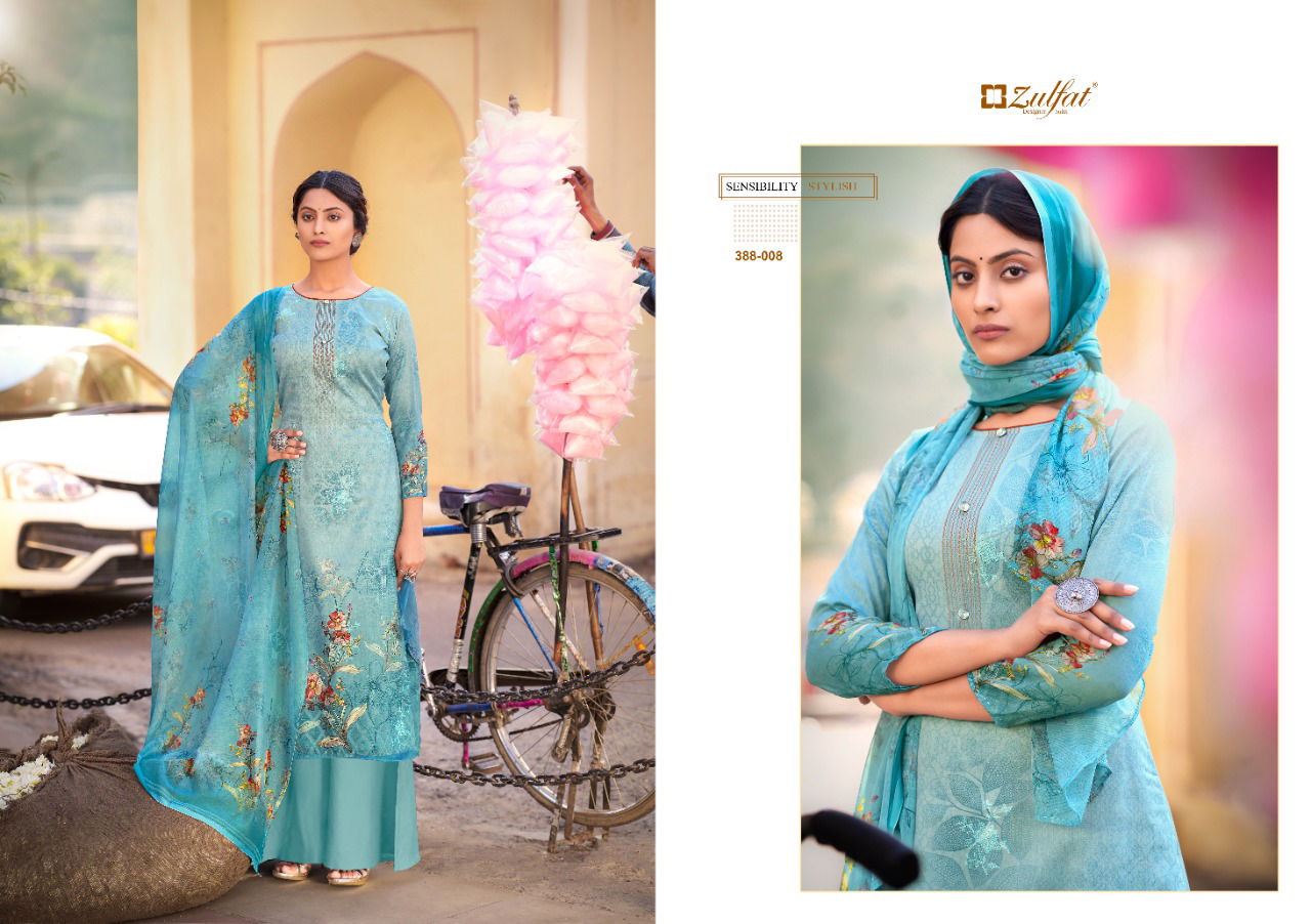 Zulfat Numaisha Casual Daily Wear Jam Cotton Designer Dress Material