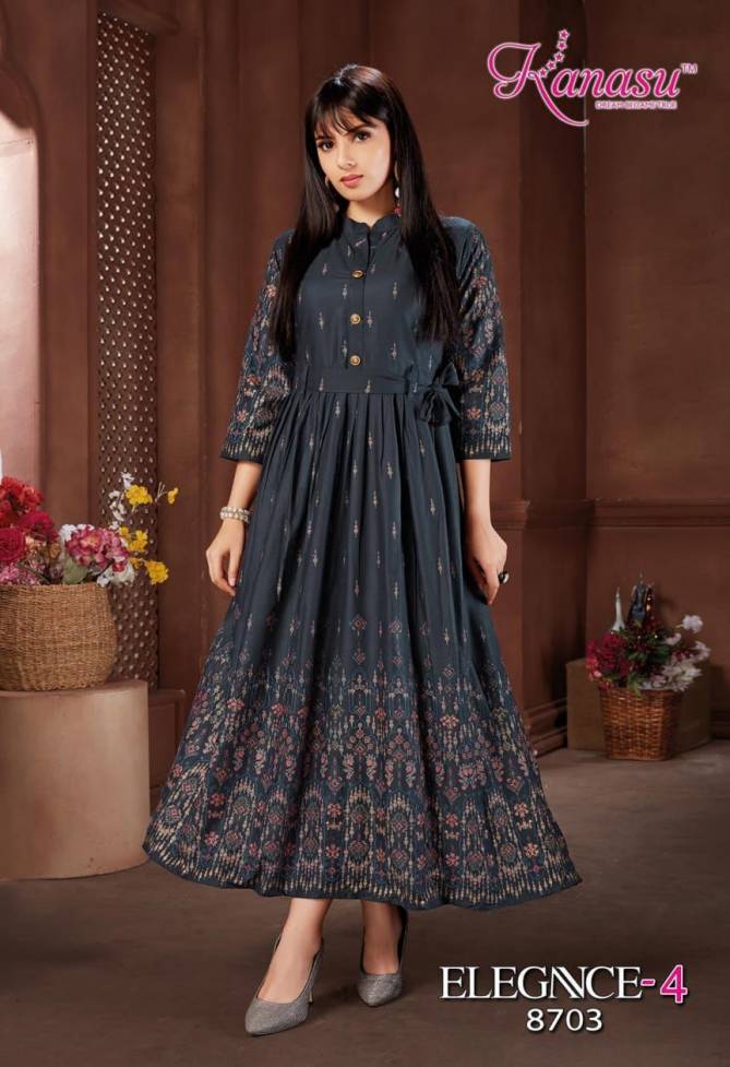 Kanasu Elegance 4 New Designer Ethnic Wear Long Anarkali Kurti Collection